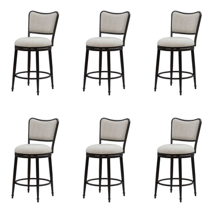 Baxter - Steel Frame Fabric Upholstered Swivel Counter Height Barstool
