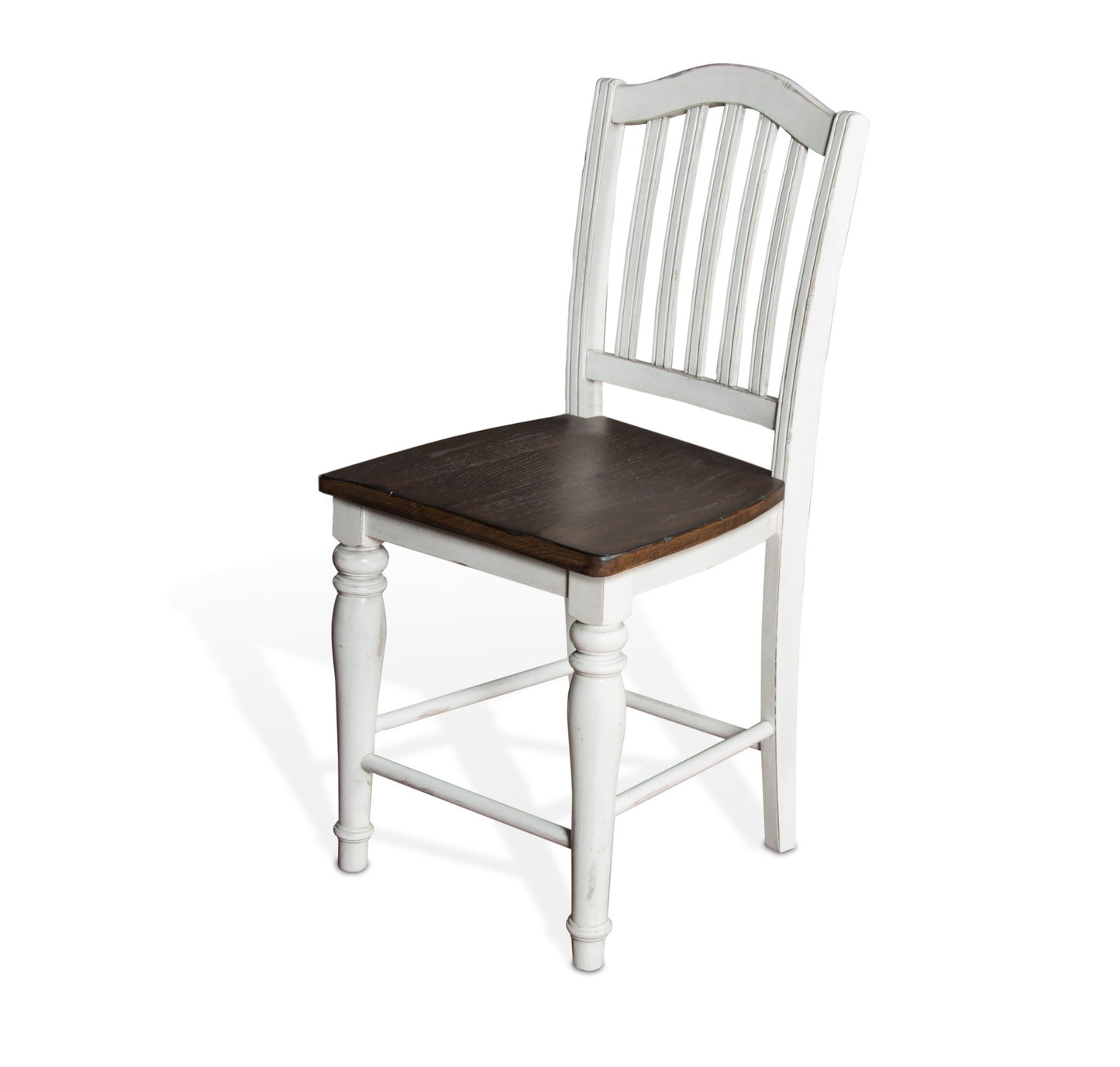 Bourbon County - Slatback Stool (Set of 2) - White / Dark Brown