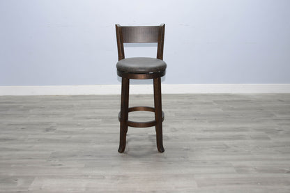 Homestead - 30"H Swivel Barstool, Cushion Seat & Back (Set of 2) - Dark Brown
