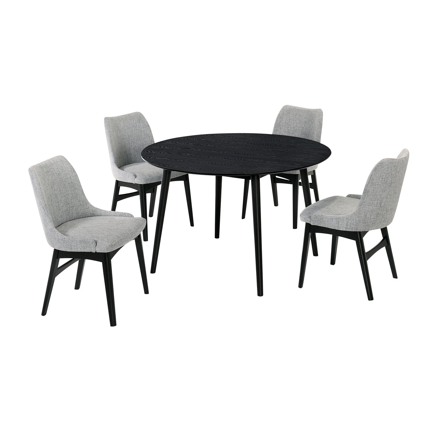 Arcadia And Azalea - Round 5 Piece Dining Set - Gray