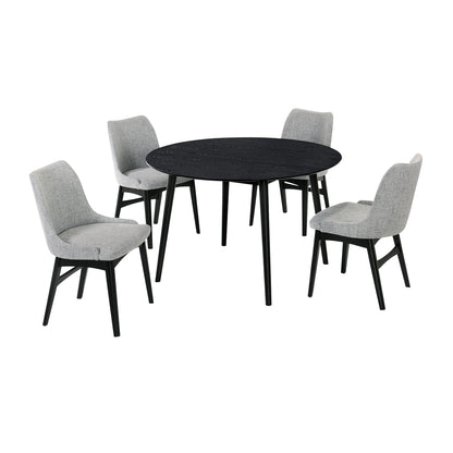 Arcadia And Azalea - Round 5 Piece Dining Set - Gray
