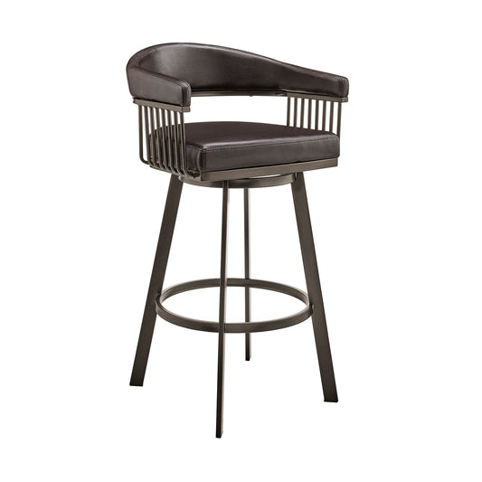 Bronson - Swivel Bar Stool - Java Brown Finish