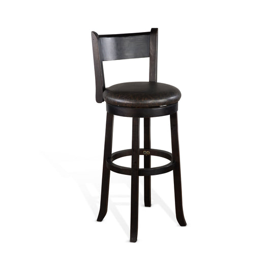Scottsdale - 30" Swivel Barstool With Cushion Seat & Back (Set of 2) - Dark Brown / Black