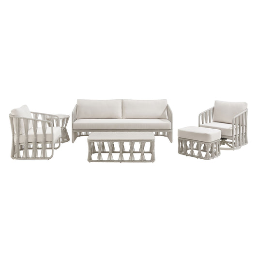 Breeze - Powder Coated Metal Outdoor Conversation Set With Cushions