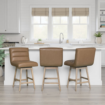 Elias - Swivel Rubberwood Barstool