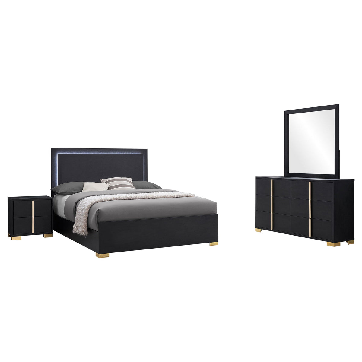 Marceline 4-piece Full Bedroom Set Black