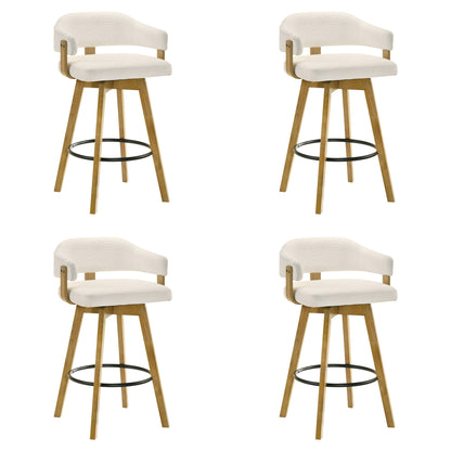 Callah - Contemporary Natural Wood Bar Height Kitchen Bar Stool