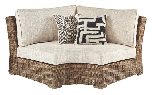 Beachcroft - Curved Corner Chair w/Cushion - Beige