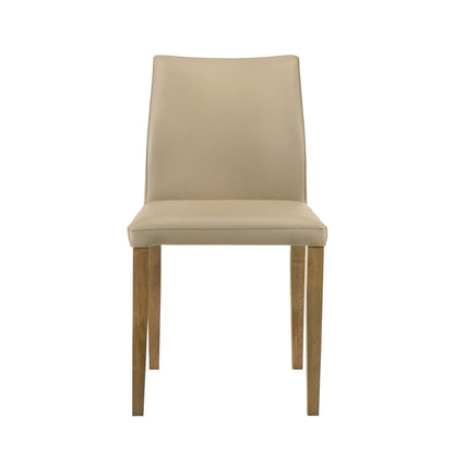 Elyza - Full Back Top Grain Leather Upholstered Wood Dining Chairs (Set of 2)