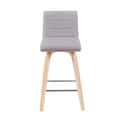 Vienna - Modern Counter Height Swivel Bar Stool - Patterned Oak Wood Frame