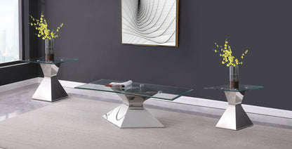 Jenny 3-piece Rectangular Coffee and End Table Set Chrome