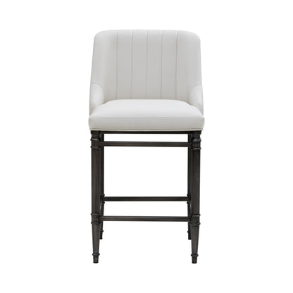 Marvin - Steel Frame Faux Leather Upholstered Counter Height Barstool