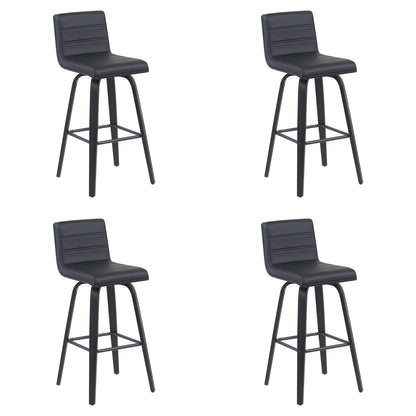 Vienna - Modern Swivel Bar Height Stool - Black Brushed Wood Frame