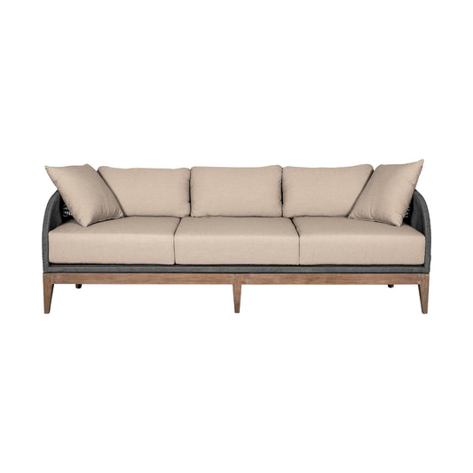 Orbit - 4 Piece Outdoor Patio Conversation Set - Weathered Eucalyptus / Taupe