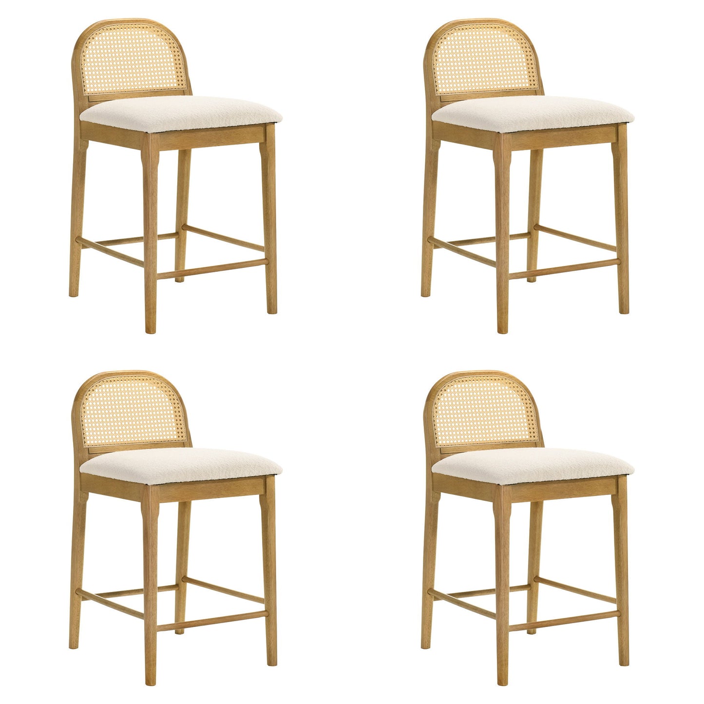 Lucio - Modern Farmhouse Wood Counter Height Kitchen Bar Stool