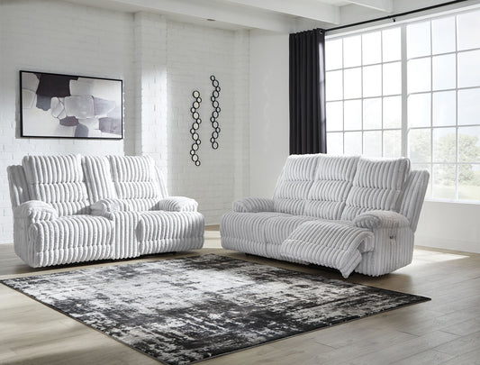 Rhines Falls - 2 Pc. - Power Reclining Sofa And Loveseat - Alloy
