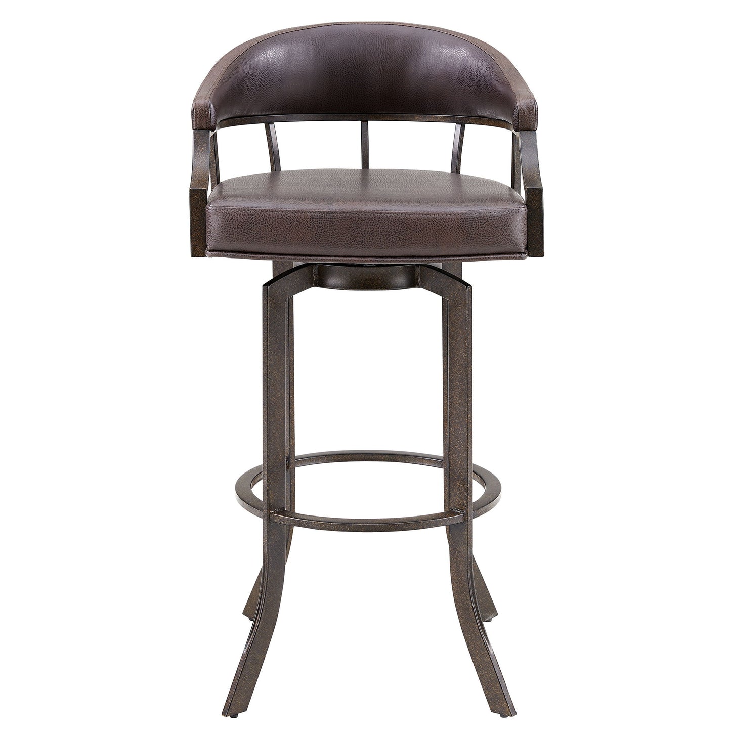 Pharaoh - Swivel Faux Leather Bar Stool - Brown Finish