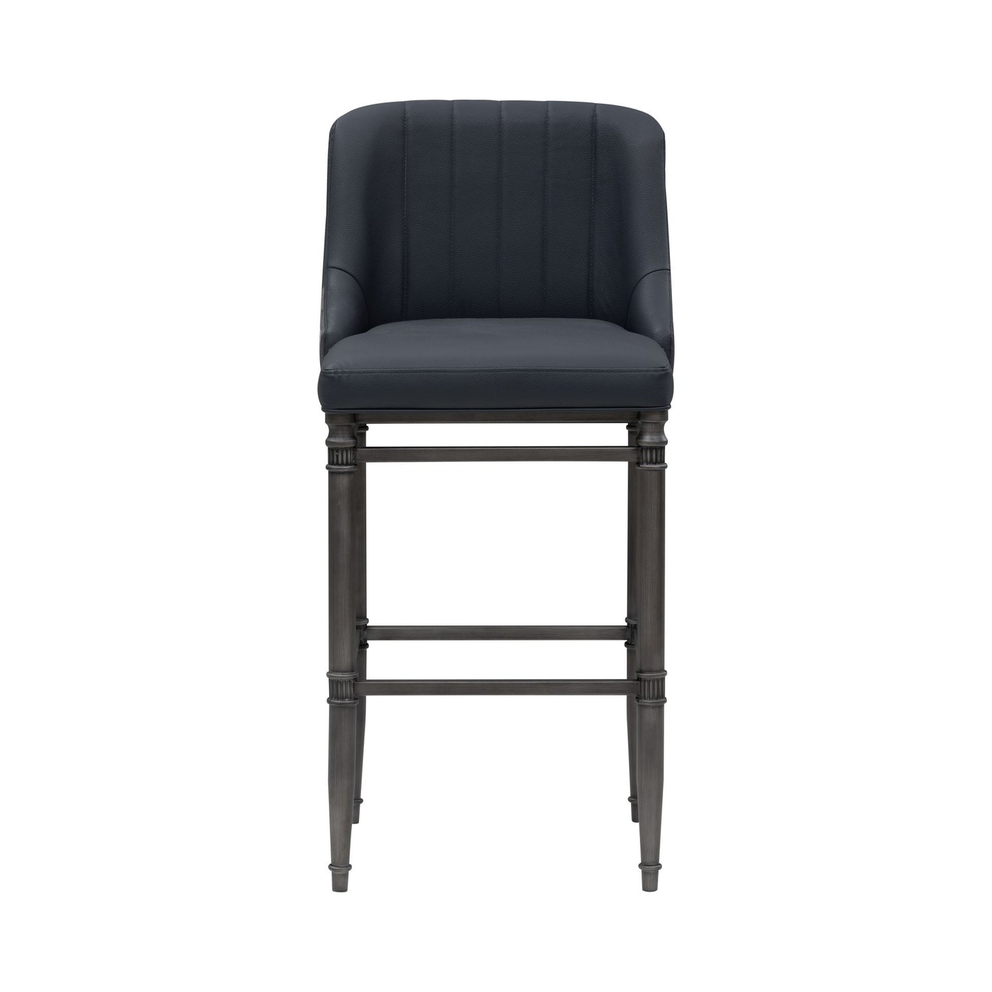Marvin - Steel Frame Faux Leather Upholstered Bar Height Barstool