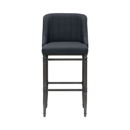 Marvin - Steel Frame Faux Leather Upholstered Bar Height Barstool