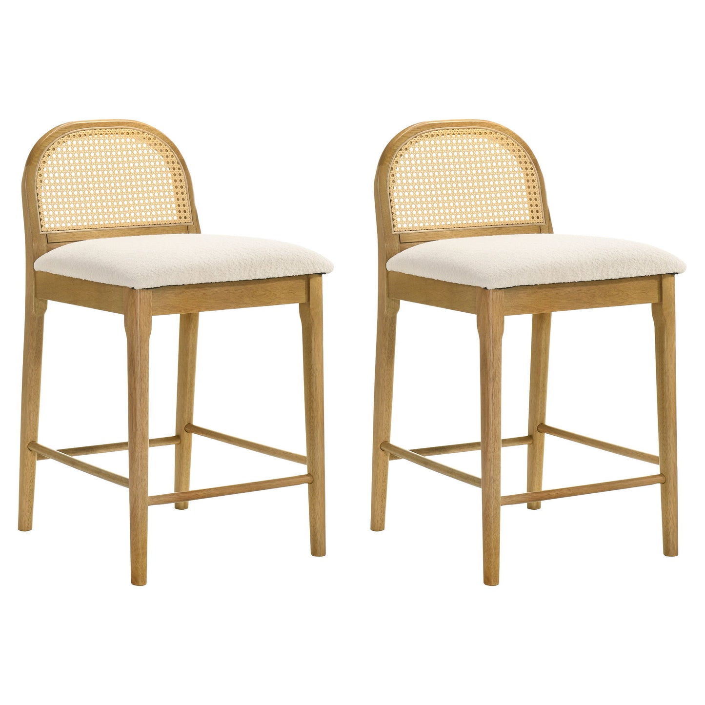 Lucio - Modern Farmhouse Wood Counter Height Kitchen Bar Stool
