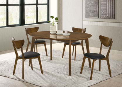 Jedda 5-piece Oval Dining Table Set Dark Walnut