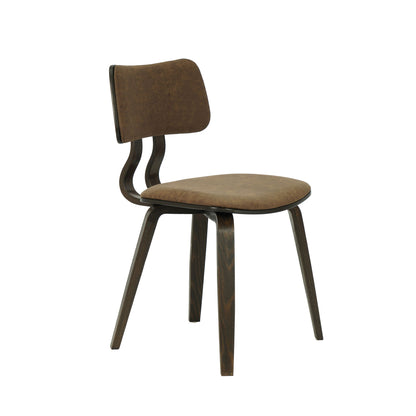 Jaguar - Curved Back Wood Dining Chair With Faux Leather Seat