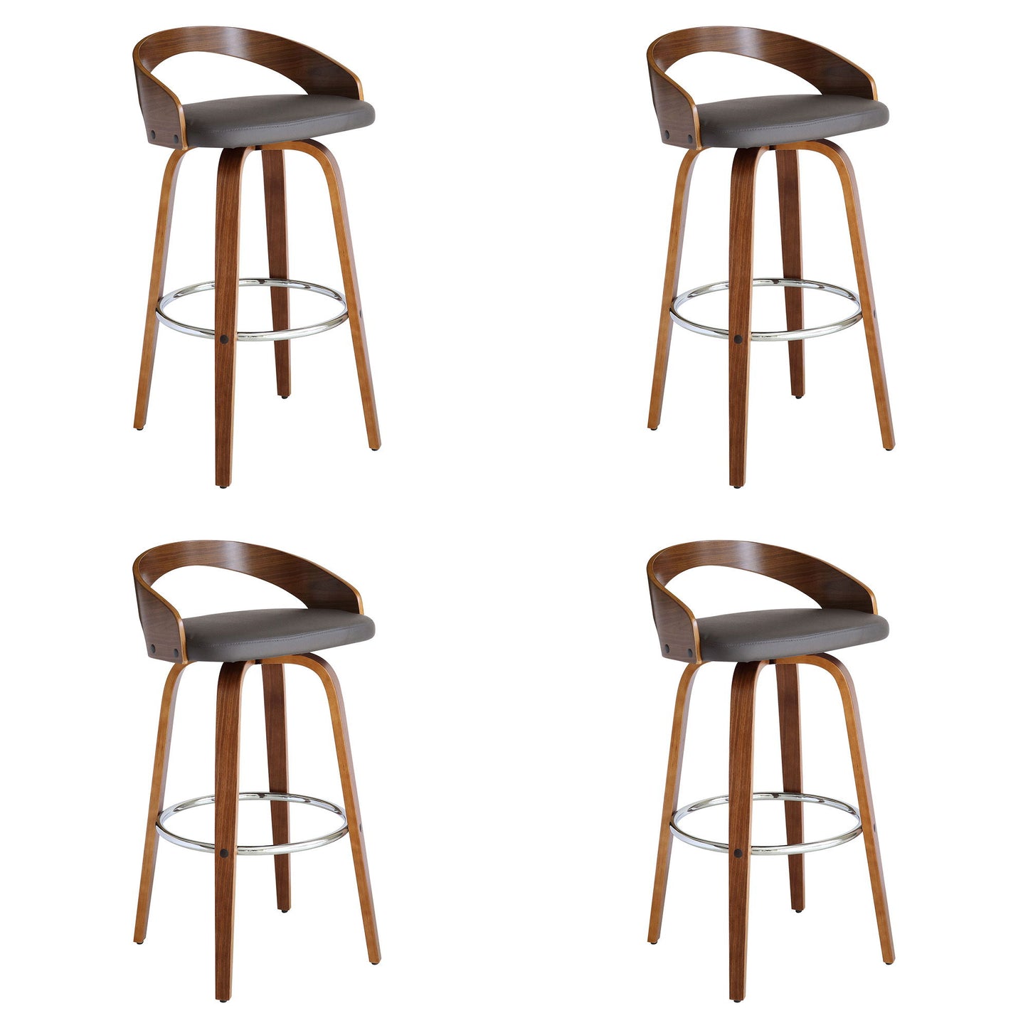 Sonia - 30" Bar Height Swivel Bar Stool - Walnut Wood