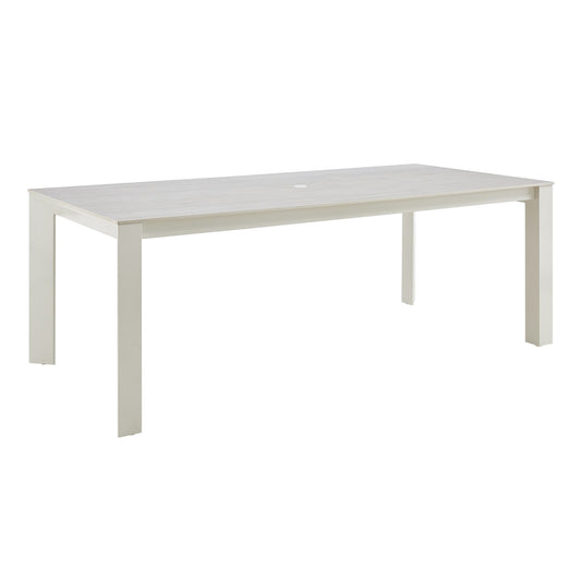 Breeze - Powder Coated Metal Rectangle Outdoor Dining Table With Sintered Stone Table Top - Cream