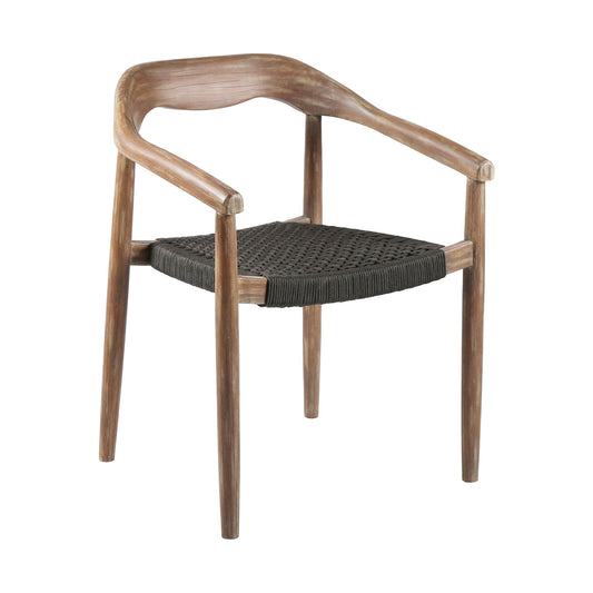 Oasis Santo - 5 Piece Outdoor Patio Round Dining Set - Eucalyptus / Charcoal