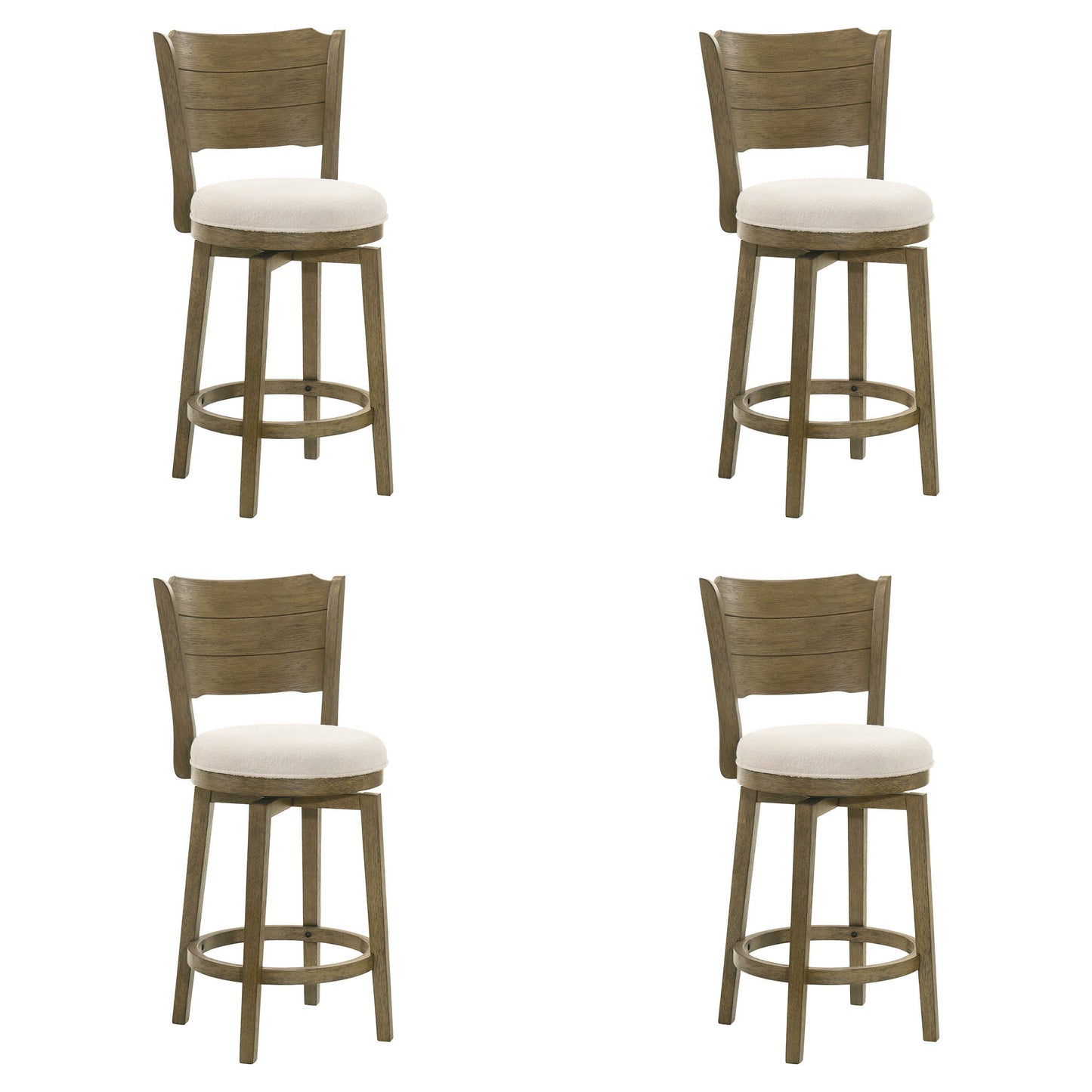 Winsley - Coastal Modern Swivel Wood Counter Height Kitchen Bar Stool