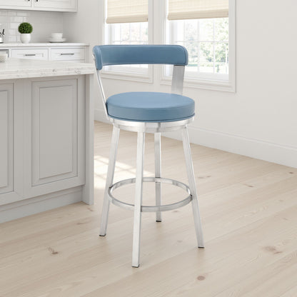 Bryant - Swivel Bar Stool With Silver Frame