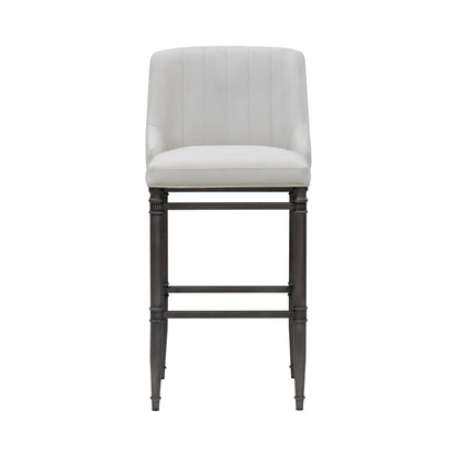 Marvin - Steel Frame Faux Leather Upholstered Bar Height Barstool