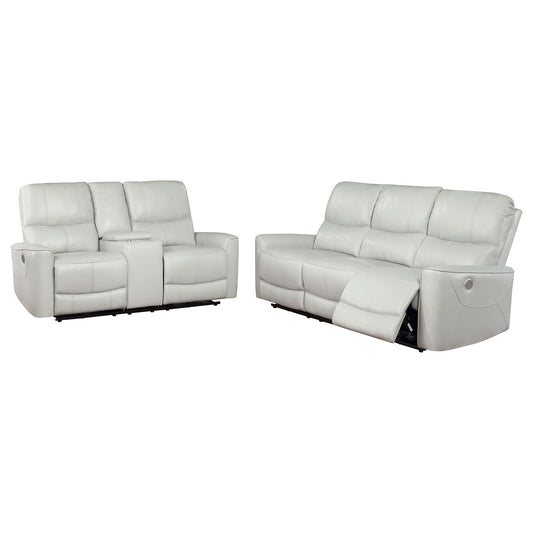 Greenfield 2-piece Power Reclining Sofa Set Dove Grey
