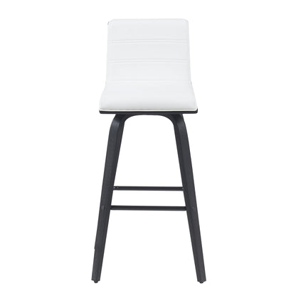Vienna - Modern Swivel Bar Height Stool - Black Brushed Wood Frame