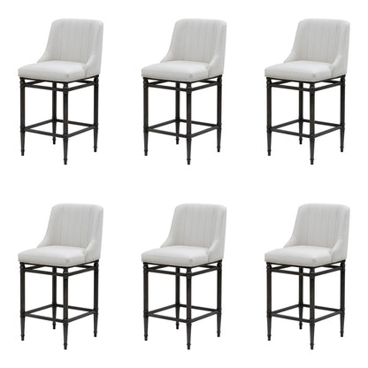 Marvin - Steel Frame Faux Leather Upholstered Bar Height Barstool