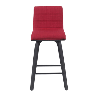 Vienna - Modern Counter Height Swivel Bar Stool - Black Brushed Wood Frame