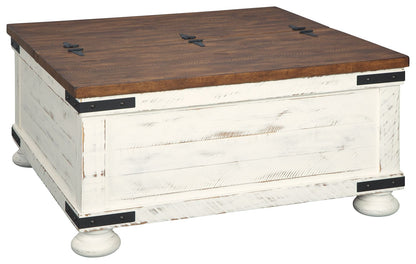 Wystfield - Cocktail Table with Storage - White / Brown
