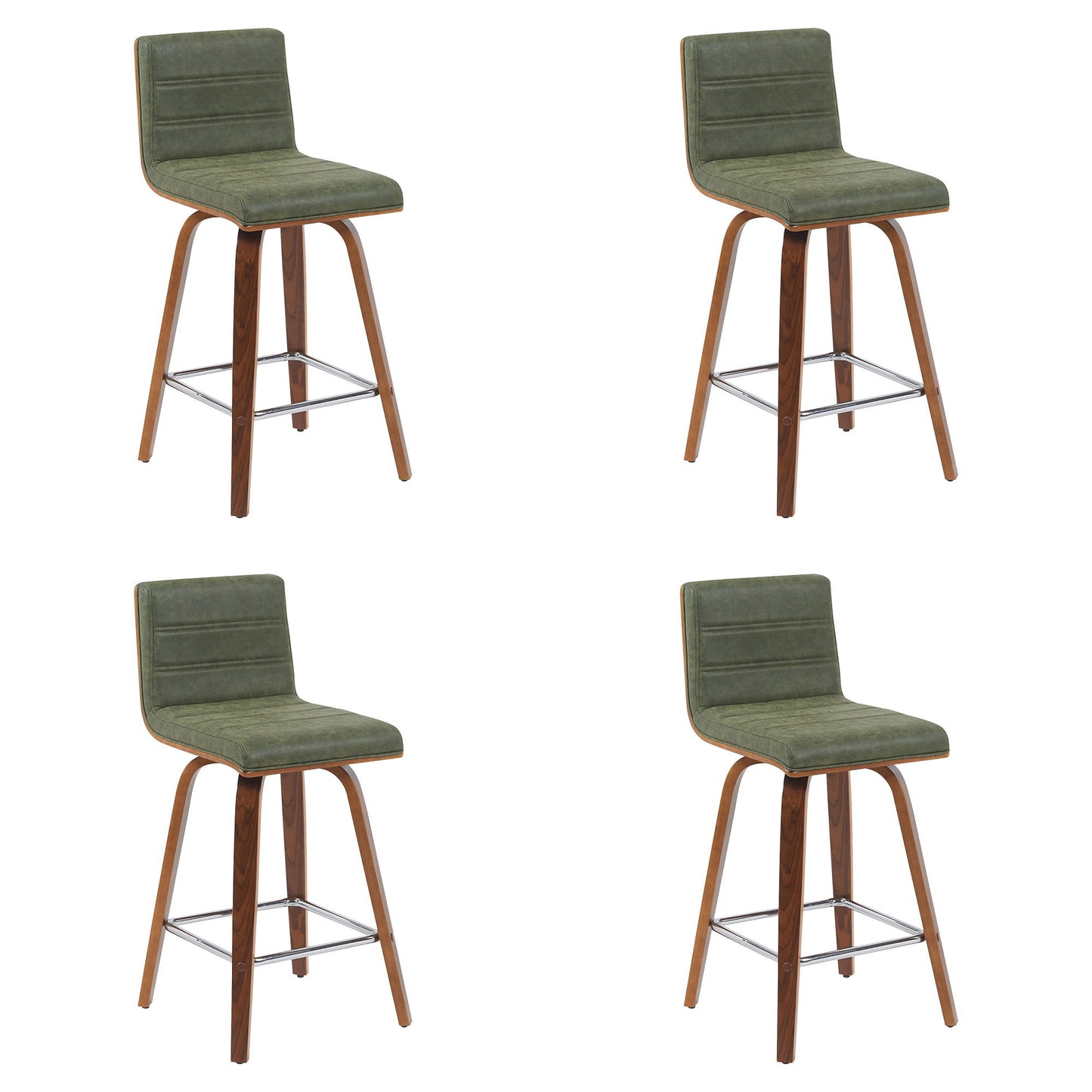 Vienna - Modern Counter Height Swivel Bar Stool - Walnut Finished Wood Frame