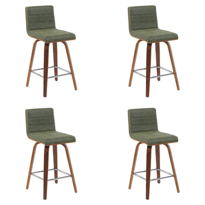 Vienna - Modern Counter Height Swivel Bar Stool - Walnut Finished Wood Frame