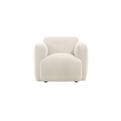 Sierra - Boucle Fabric Accent Chair With Rounded Arms - Ivory