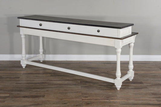 Carriage House - Console Table - Cottage White / Europen Dark