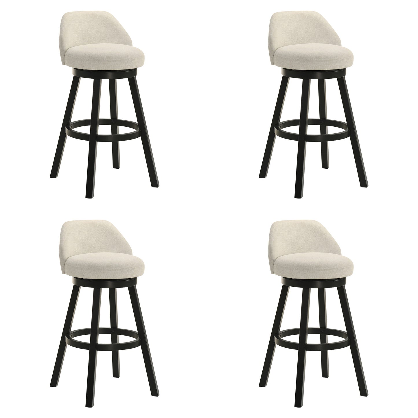 Erika - Modern Transitional Swivel Wood Bar Height Kitchen Bar Stool