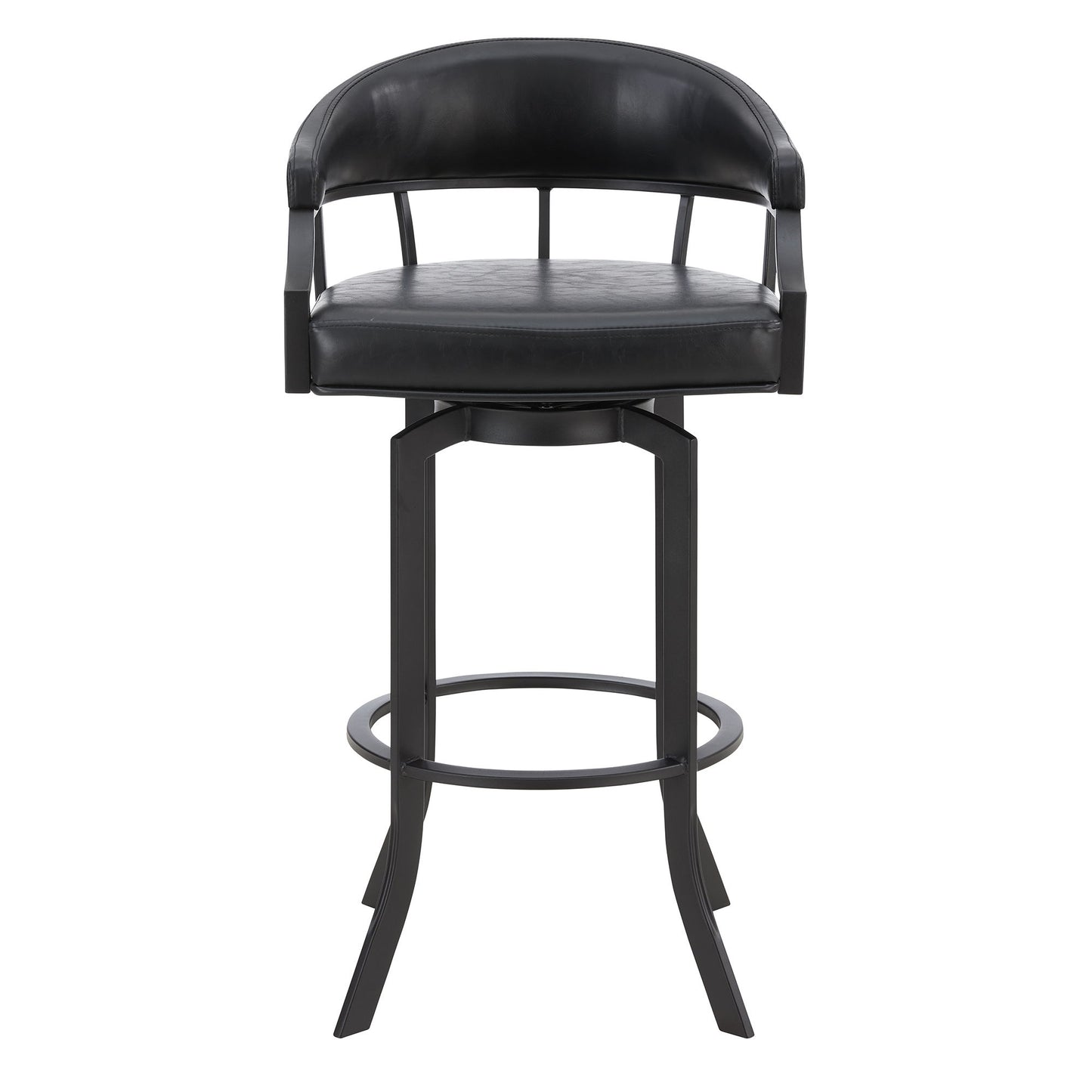 Pharaoh - Swivel Powder Coated And Faux Leather Metal Bar Stool
