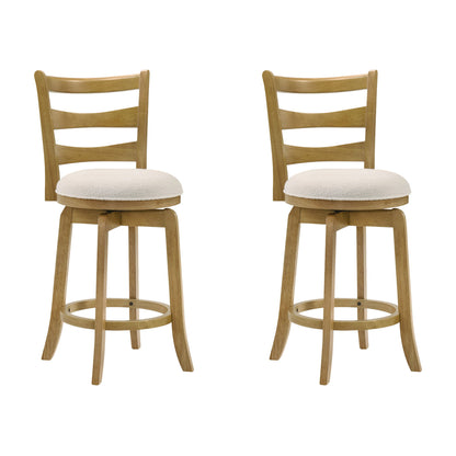 Melindra - Modern Farmhouse Swivel Wood Counter Height Kitchen Bar Stool