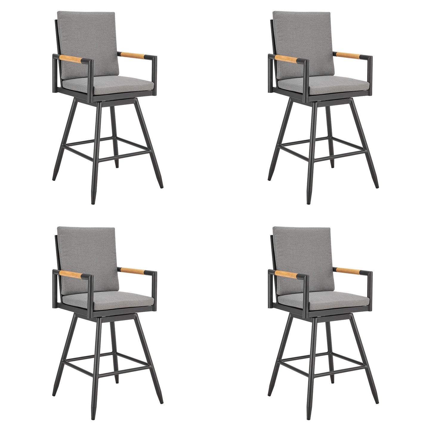 Crown - Outdoor Patio Swivel Bar Stool Set