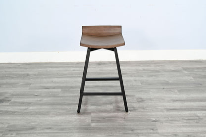 Doe Valley - 24"H Wood Swivel Stool - Buckskin