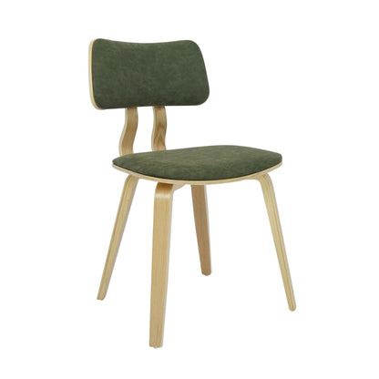 Jaguar - Curved Back Wood Dining Chair With Faux Leather Seat