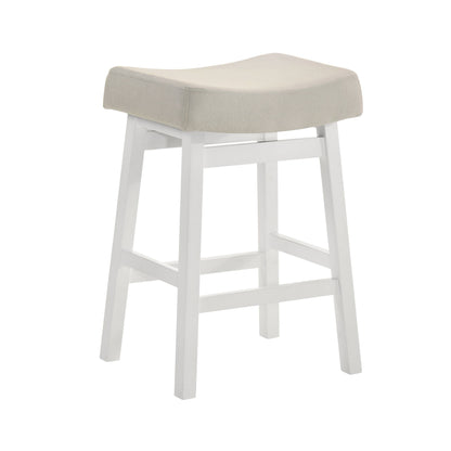 Lenon - Modern Farmhouse Wood Counter Height Kitchen Bar Stool