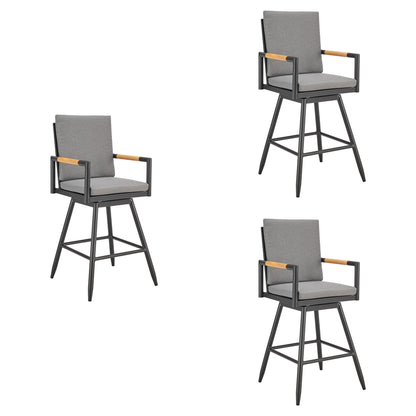 Crown - Outdoor Patio Swivel Bar Stool Set