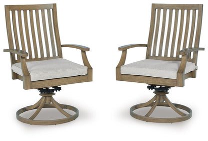 Rainier Ranch - Swivel Chair With Cushion (Set of 2) - Brown / Beige